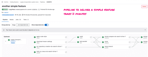 Pipeline running a simple feature - step 2